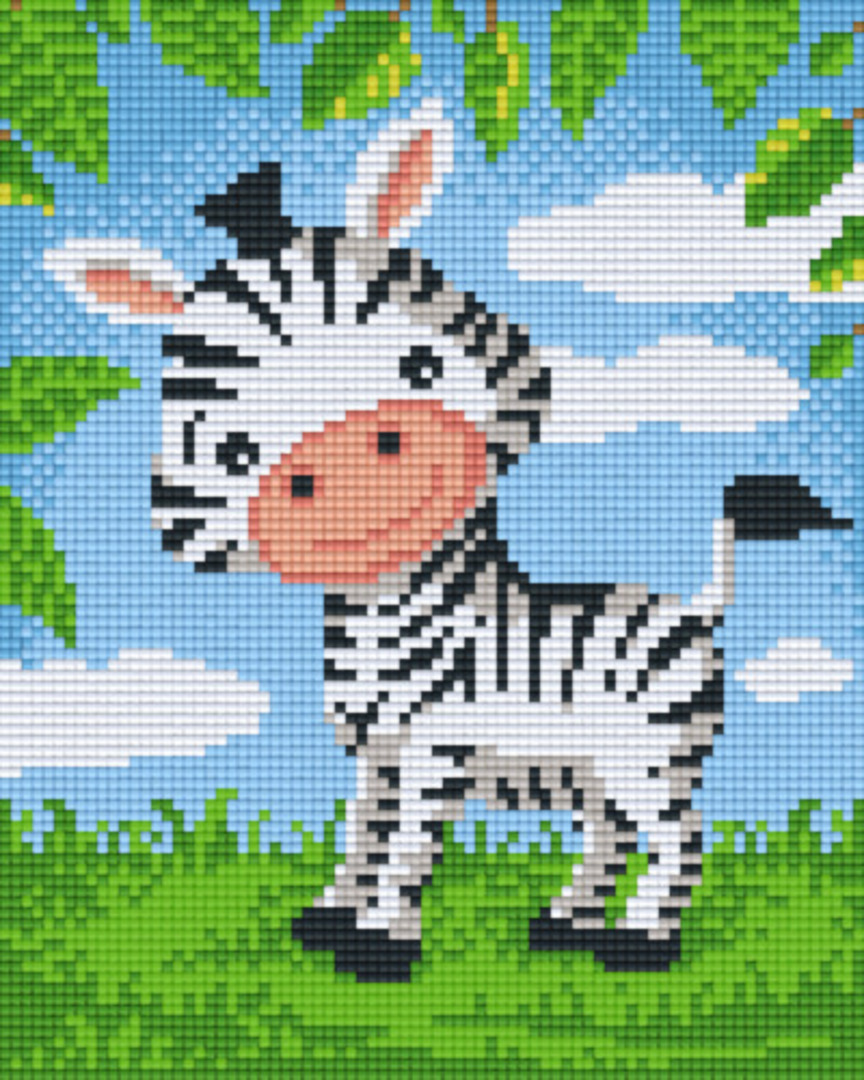 Zebra Four [4] Baseplate PixelHobby Mini-mosaic Art Kit image 0
